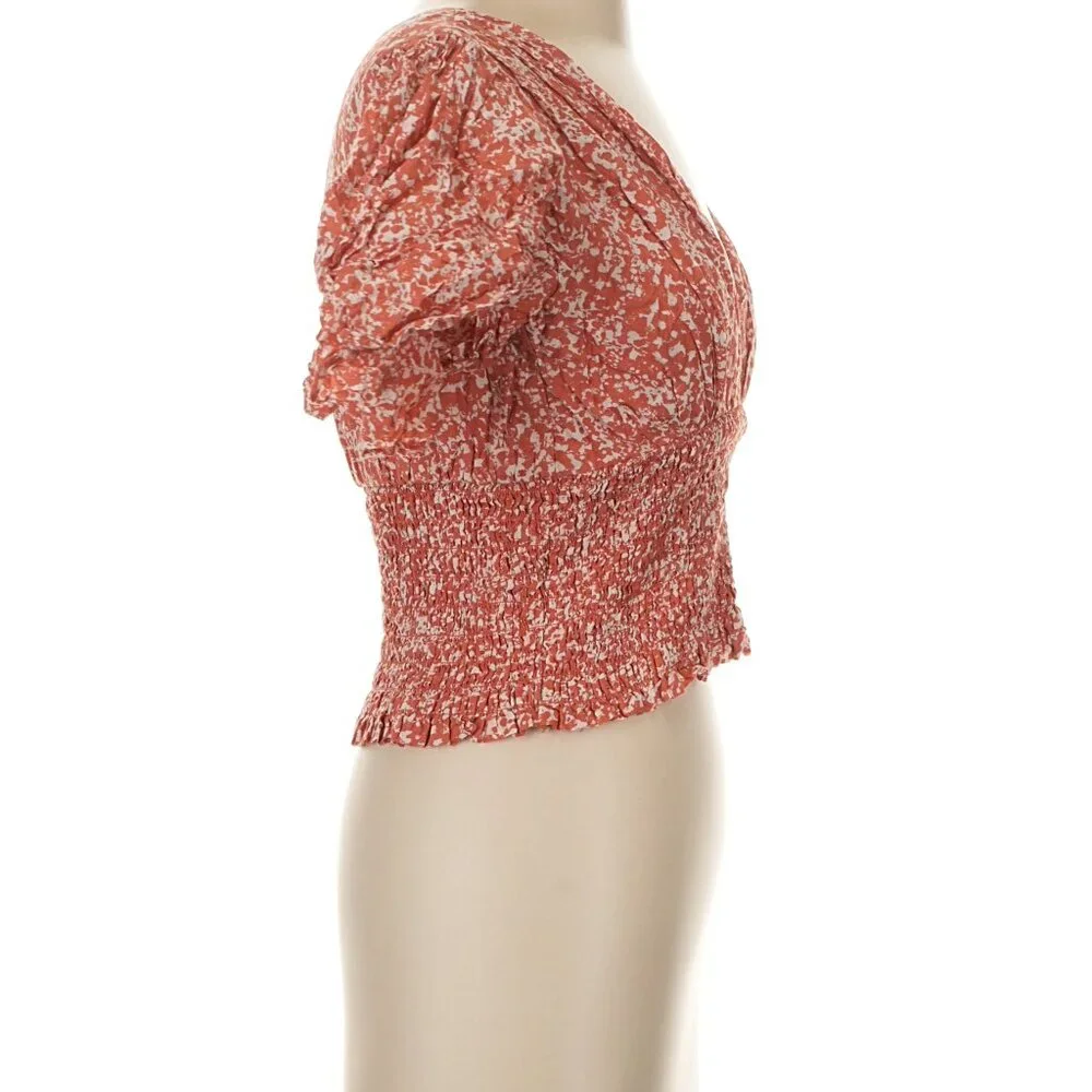 ABERCROMBIE & FITCH Orange Cream Flutter Sleeve Sweetheart Babydoll - Picture 3 of 9